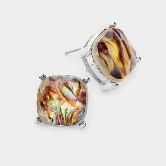 Abalone
Square Stone Stud Earrings by ITS sense - Picture 1 of 5